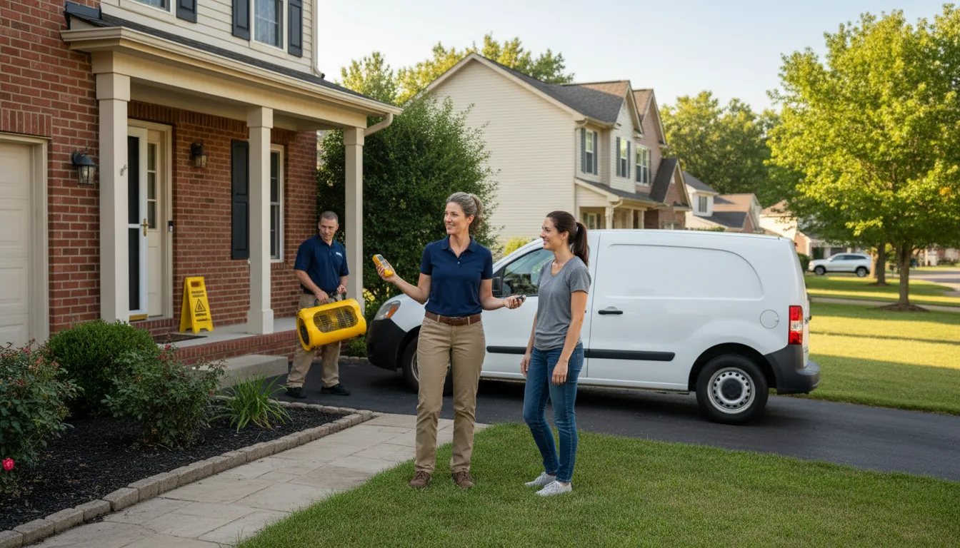 Residential water damage restoration in Panna Maria, TX